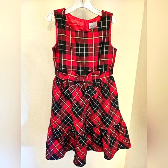 The Children's Place Other - The children's place red plaid fit and flare bow christmas dress 8